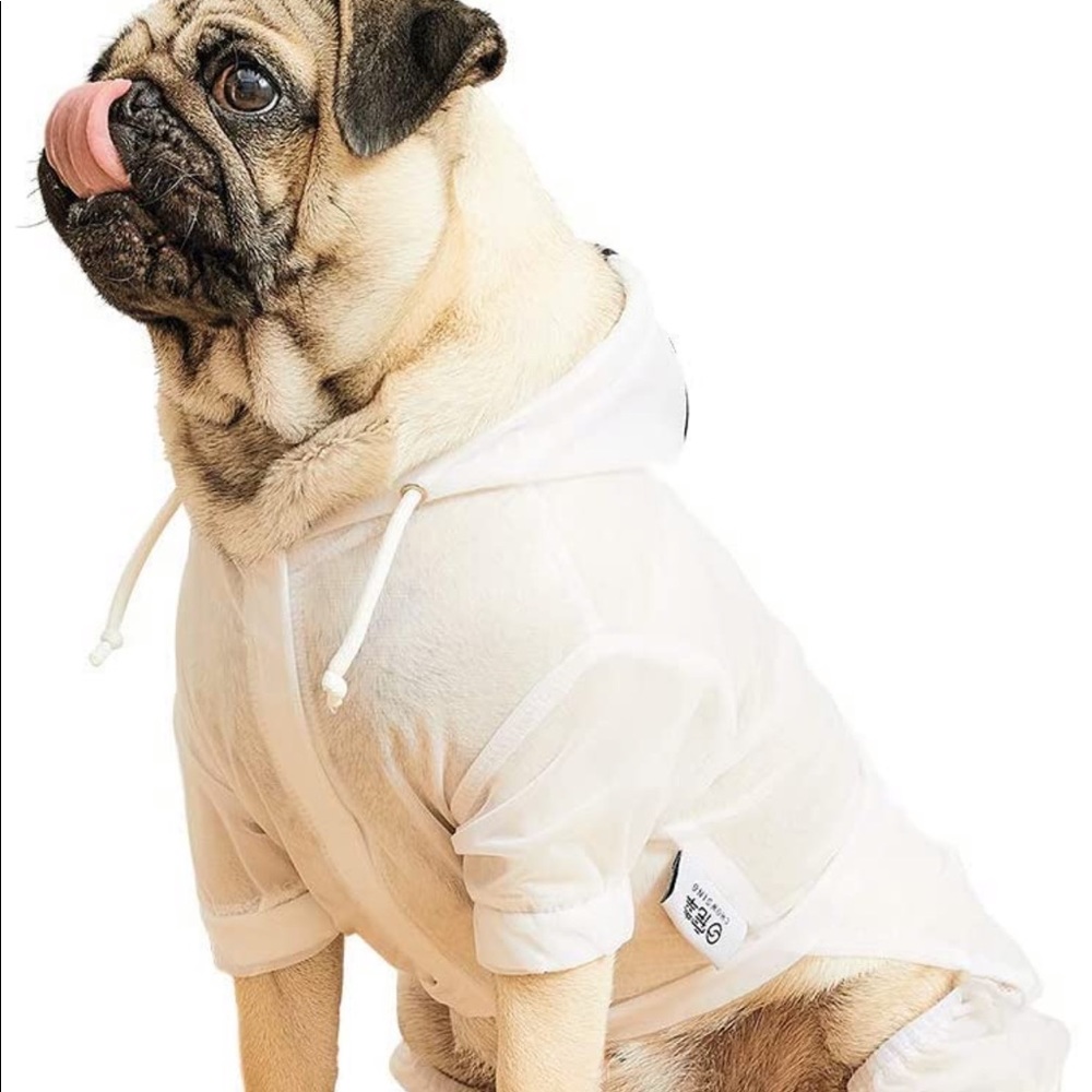 NWT Dog Raincoat white/clear